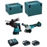 Makita - Kit DLX2125TJ1 (DGA504 DHR243 2 x 5,0 Ah DC18RC makpac 3 makpac 4)