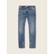 TOM TAILOR DENIM Herren Piers Slim Jeans, blau, Logo Print, Gr. 34/32