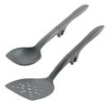 Rachael Ray Tools & Gadgets Lazy Flexi Turner & Scraping Spoon Nonstick Utensil Set, 2 Piece Nylon in Gray | Wayfair 47654