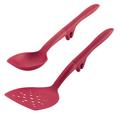 Rachael Ray Tools & Gadgets Lazy Flexi Turner & Scraping Spoon Nonstick Utensil Set, 2 Piece Nylon in Red | Wayfair 47651