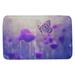 Red Barrel Studio® Olney Butterfly & Rose Rectangle Non-Slip Floral Bath Rug Memory Foam in Blue/Indigo | 17" W x 24" L | Wayfair