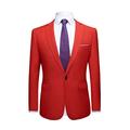 Men's Peak Lapel Red Blazer One Button Tuxedo Jacket Prom Party Jacket Wedding Dinner Coat Casual Coat Red 44/38