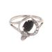 Perched Butterfly,'Onyx Butterfly Single-Stone Ring from India'