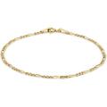 CARISSIMA Gold Women's 9 ct Yellow Gold Hollow 1.9 mm Diamond Cut Figaro Chain Bracelet of Length 18 cm/7 Inch