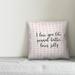 Ebern Designs Harber I Love You Like Peanut Butter Loves Jelly in Hearts Pattern Throw Pillow Polyester/Polyfill | 16 H x 16 W in | Wayfair