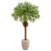 Bay Isle Home™ 63" Artificial Palm Tree in Planter Silk/Plastic/Stone in Gray | 63 H x 40 W x 10 D in | Wayfair 638E5C777A0A4F38AEDF2C04FC4E4536