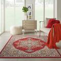 White 66 x 0.35 in Area Rug - Lark Manor™ Goncalo Oriental Wool Red/Ivory Area Rug Nylon/Wool | 66 W x 0.35 D in | Wayfair