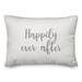 Ebern Designs Lyell Happily Ever After Throw Pillow Polyester/Polyfill blend in Gray/White | 14 H x 20 W x 1.5 D in | Wayfair