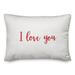 Ebern Designs The Lyell Collection I Love You Throw Pillow Polyester/Polyfill blend in Red/White | 14 H x 20 W x 1.5 D in | Wayfair