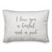 Ebern Designs The Lyell Collection I Love You A Bushel & A Peck Throw Pillow Polyester/Polyfill blend in Gray/White | 14 H x 20 W x 1.5 D in | Wayfair