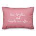 Ebern Designs The Lyell Collection Love Laughter & Happily Ever After Throw Pillow Polyester/Polyfill blend in Pink | 14 H x 20 W x 1.5 D in | Wayfair