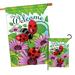 Breeze Decor Welcome Ladybug Garden Friends 2-Sided Polyester 40 x 28 in. Flag Set in Green/Pink | 40 H x 28 W in | Wayfair