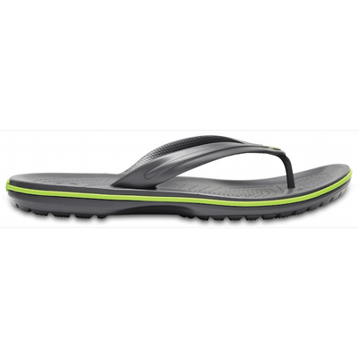 Crocs Graphite / Volt Green Crocband™ Flip Shoes Crocs Graphite /...