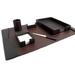 Charlton Home® Mcabee 6 Piece Desk Set Leather in Brown | 4 H x 30 W x 18 D in | Wayfair 08D94E1F63B04842A179D48D5A0DC758