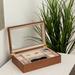 Winston Porter Wood Valet Jewelry Box Wood/Fabric in Brown | 3.25 H x 12.5 W x 8.25 D in | Wayfair 9E0B633626F3491F848B91830CC23109