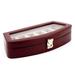 Winston Porter 6 Watch Box Leather/Fabric in Brown | 2.75 H x 13.5 W x 6 D in | Wayfair 0C041218E1894BE097F41AEBD4F392BD