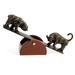 World Menagerie Leming See-Saw Bull & Bear Figurine Metal in Black/Brown/Yellow | 8.5 H x 6 W x 1.75 D in | Wayfair