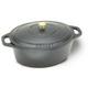 Paderno World Cuisine 13 by 10.625 Inch Black Oval Dutch Oven