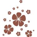 Indigos 4051095016564 Wandtattoo w191 Hibiskus, Retro, 96 x 82 cm, braun