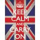 Pyramid International Kunstdruck 'Keep Calm and Carry On' 60x80 cm Digitale Leinwand Union Jack