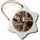 3dRose ORN 7813 _ 1 Country mailboxes-Snowflake Ornament, Porzellan, 3 Zoll