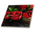 3dRose rot Rosen auf Black-Ceramic Tile Zoll (CT 37240 _ 4), 30,5 cm