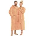 CelinaTex Bademantel mit Kapuze für Damen und Herren, Saunamantel weich und flauschig, Coral-Fleece Morgenmantel Florida S apricot 0001273