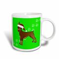 3dRose Cute Rottweiler, deutsche rot Coat-Cartoon Dog-Green mit Santa Hat Tasse, Keramik, Mehrfarbig, 11,43 x 8,45 x 12,7 cm