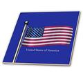 3dRose CT 63217 _ 4 Die Flagge der Vereinigten Staaten von Amerika auf Einem blau Background-Ceramic Fliesen, 12 Zoll