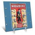 3dRose Vintage Escape Künstler kann Nichts Halt Houdini Werbung Poster 6 von 6 (DC 114147 _ 1), 6 x 6 Schreibtisch Uhr