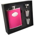 Visol "Lydia Hot Kunstleder Edelstahl Flachmann Geschenk Set, 6-Ounce, Pink