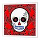 3dRose HT 28866 _ 1 Tag der Toten Totenkopf Dia de los Muertos Sugar Skull rot schwarz Scroll Design – Eisernen, auf Wärmeübertragung, 8 20,3 cm für weiß Material