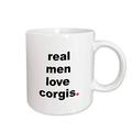 3dRose Tasse 123071 _ 2 Real Men Love Corgis Hundeliebhaber Tasse aus Keramik, 15-Ounce