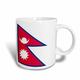 3dRose Flagge Nepal-Nepalese Rhododendron rot Blue-Sun Crescent Moon-South Asien Welt-Land Tasse, Keramik, weiß, 11,43 x 8,45 x 12,7 cm