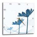 3dRose DREI Daisies 25,4 cm (DPP 10,13,14 _ 1), blau, 10 x 10, Wand Uhr