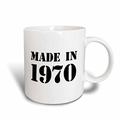 3dRose Made in 1970 Funny Geburtstag Geburt Text Fun schwarz Bday Stempel mit Jahr You Were Born Humor Tasse, 15 oz, Keramik, weiß, 11,43 x 8,45 x 12,7 cm