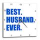 3dRose Dark Best Husband Ever-Bold Text Design Romantische Geschenk 25,4 cm (DPP 179726 _ 1), blau, 10 x 10, Wand Uhr