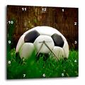 3dRose DPP 3538 _ 3 schwarz Fußball Ball-Wall Uhr, 15 von 15 Zoll