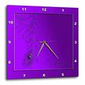3dRose DPP 43475 _ 3 Pfauenfeder, Purple-Wall Uhr, 15 von 15 Zoll