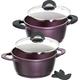 IMPERA 15282 Aluguss Kochtopf-Set, 4-tlg., 20/24 cm, aubergine Purple Topf, Aluminium, Lila, 32.4 x 27.9 x 23.9 cm, 4 Einheiten