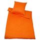 Kinzler B-10004/09 hochwertige Baumwoll-Satin Bettwäsche Uni, modern, 40x80 + 135x200 cm, orange