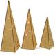 WeRChristmas Weihnachstdeko Christbaum-Pyramiden, Holz, warmweiße LED-Lichter, Set aus 3 Stück