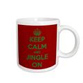 3dRose Tasse 163809 _ 2 Keep Calm and Jingle auf Weihnachten rot und grün Keramik Tasse, 15-Ounce
