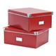 Bigso 552223301 2xUniversalbox, Aufbewahrungsbox mit Deckel, Modell Mika, 2-er Set, 36 x 28 x 16 cm, rot 7330061552334