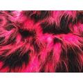 CRS Fur Fabrics Lange Flor Fun Kunstfell Stoff Material schwarz & Cerise Pink Mix