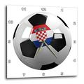 3dRose Fußball mit den nationalen Flagge von Kroatien auf ES Kroatische – Wanduhr, 10 von 25,4 cm (DPP 157018 _ 1)