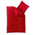 Bettwäsche 135x200 Baumwolle, Trend Chara Kreise Punkte weiß rot grau aqua-textil 0011711