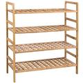 Home Discount 4 Etagen Criss Kreuz Holz Aufbewahrung Organizer Schuh Ständer Rack, Walnuss