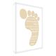 Feel Good Art, 14.8 x 10.5 x 2 cm, A6, diamantiert Footprint, Geschenk für Neugeborene, Schriftzug, Acryl, Beige