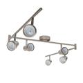 Briloner Leuchten 2764-062 A+, LED Deckenleuchte, Deckenleuchte, Deckenstrahler 6-flammig, Spots dreh- und schwenkbar, Licht warm weiß, 30 Watt, 2400 Lumen, Metall, matt nickel, 170 x 16 x 16 cm